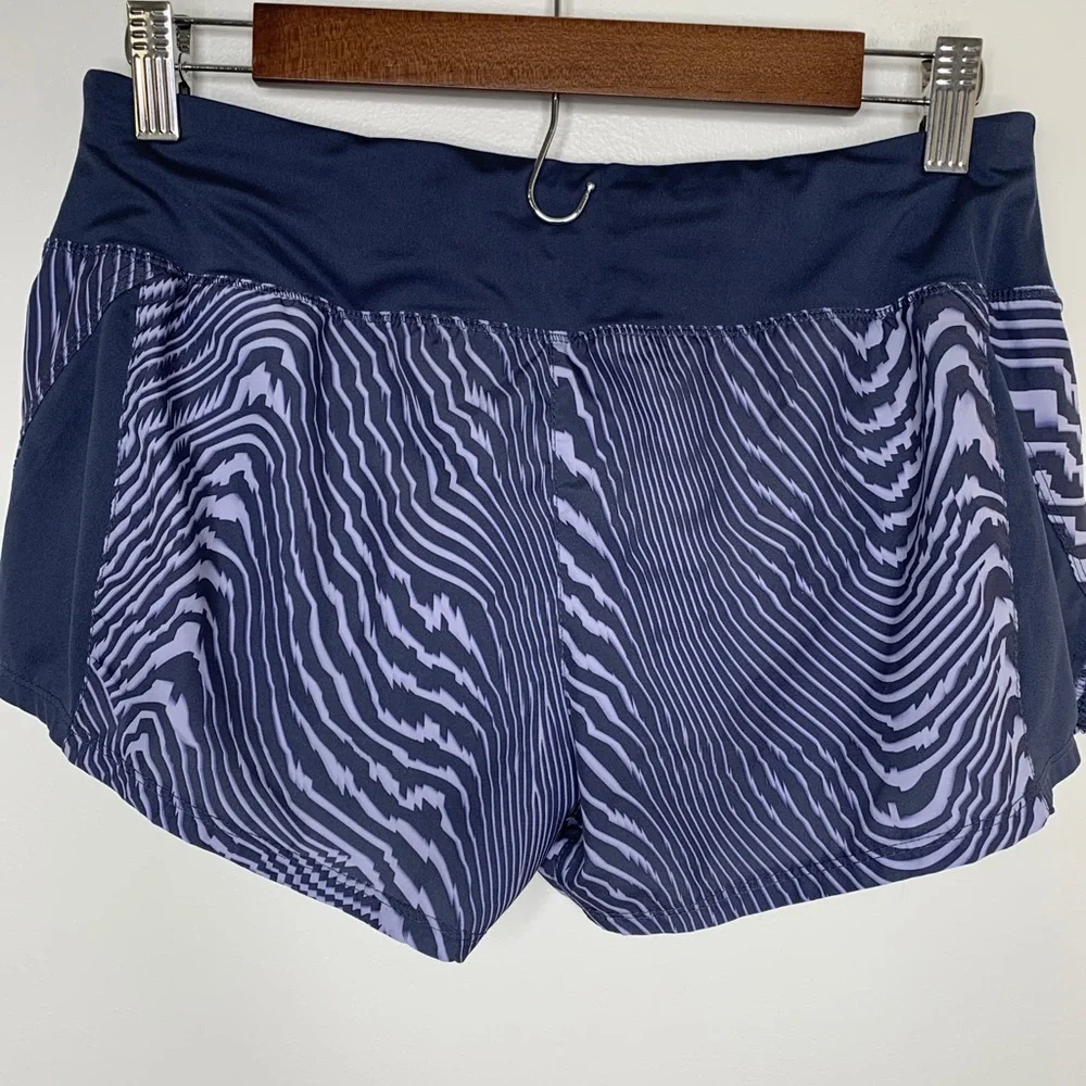 Nike Dri Fit Running Shorts Womens Sz Medium Gray Geometric Print